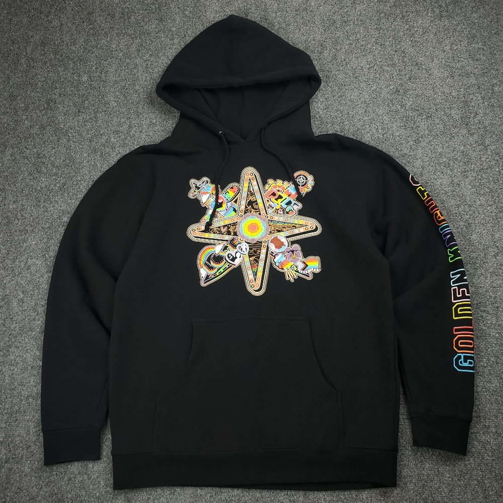 Violent Gentlemen Hoodie Mens Medium Vegas Golden Knights Hockey Rainbow Graphic